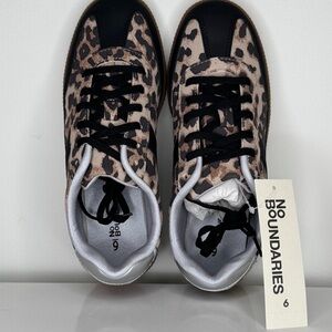No Boundaries Leopard and Black Women's Athletic Sneakers